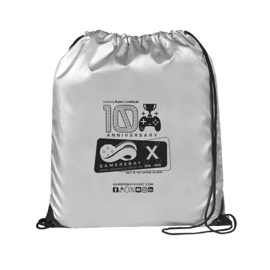 Official Gamers Bay X 10th Anniversary Metallic Drawstring Bag